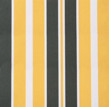 Lona de repuesto Rayas amarillas y grises en poliéster con faldón para toldo de 3m x 2.5m